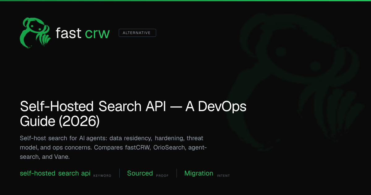 Self-Hosted Search API — A DevOps Guide (2026) | fastCRW