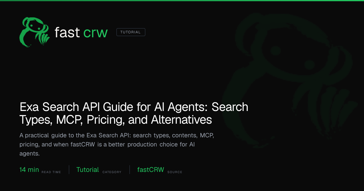 Exa Search API Guide for AI Agents: Search Types, MCP, Pricing, and ...