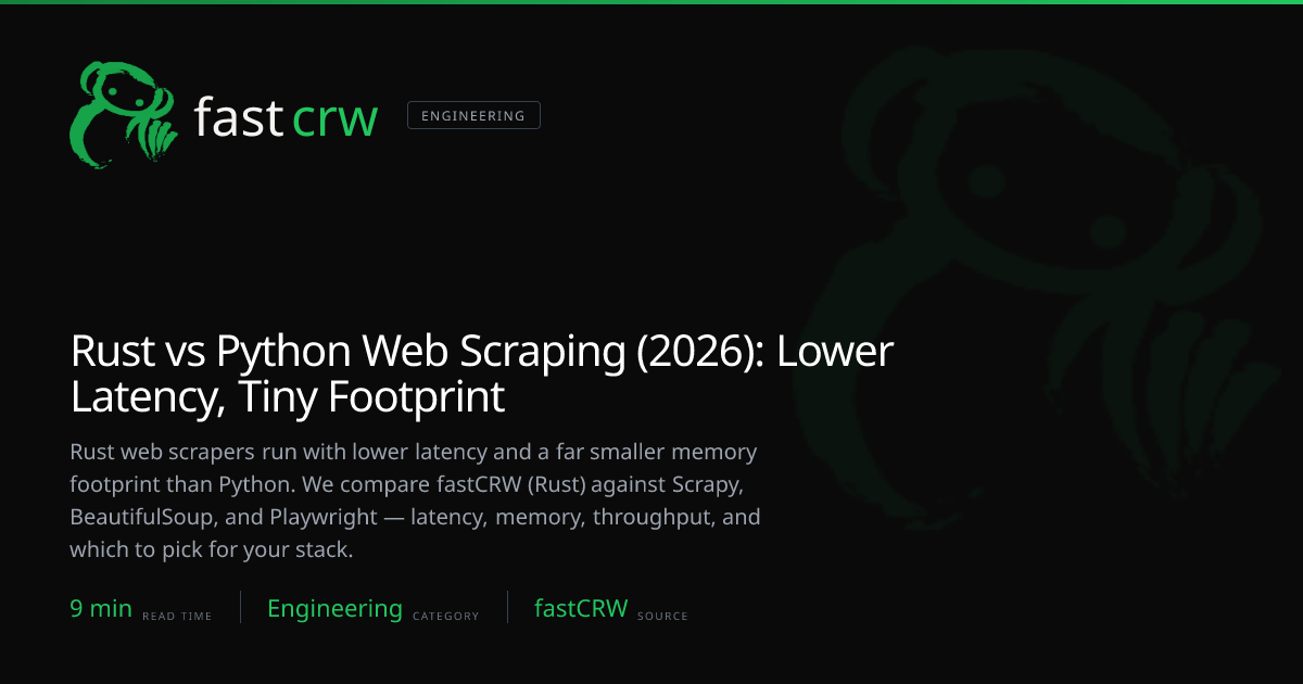 Rust vs Python Web Scraping (2026): Lower Latency, Tiny Footprint | fastCRW
