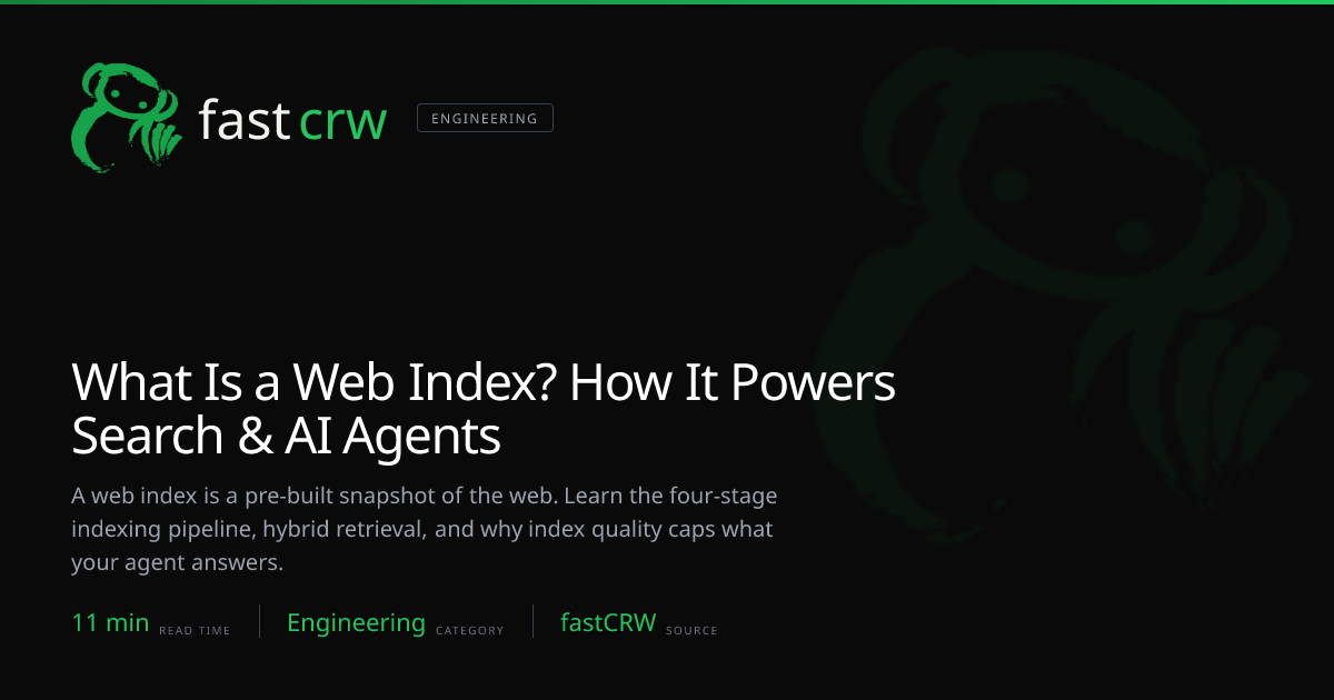 What Is a Web Index? How It Powers Search & AI Agents | fastCRW