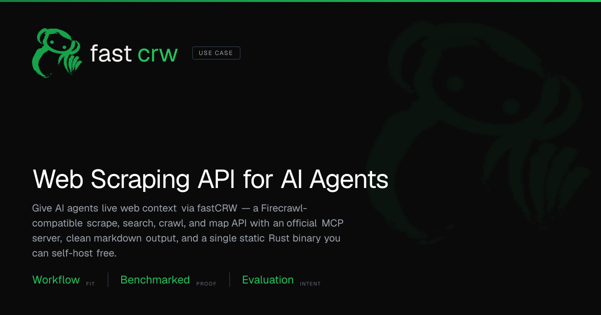 Web Scraping API for AI Agents | fastCRW